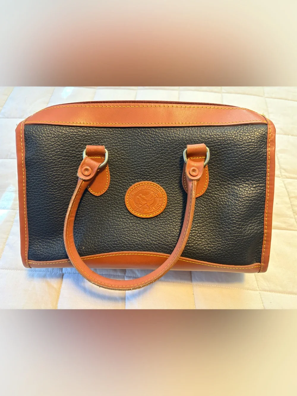 Coldwater Canyon Satchel Black Brown Dooney & Bourke Inspired